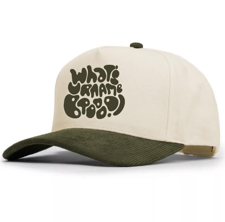 What's Ur Name Bro Hat - Cream/Olive Green